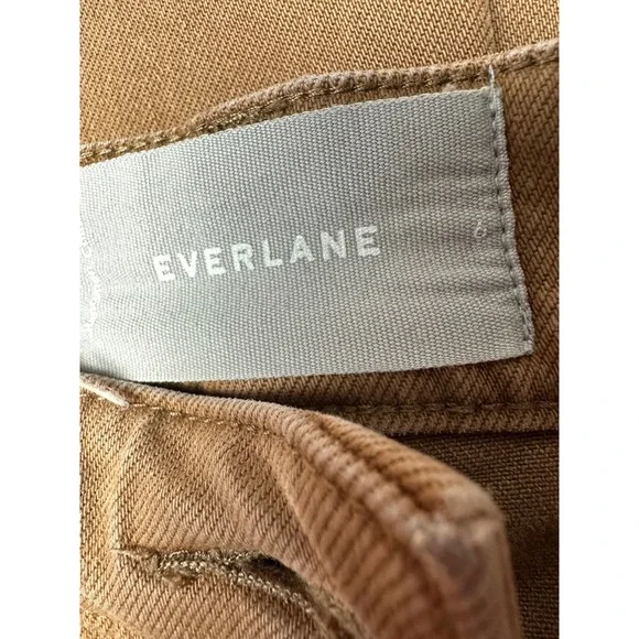 Everlane Women Tan Brown Wide Leg Cropped‎ Sailor Pants Jeans Size 6 READ - Picture 3 of 10